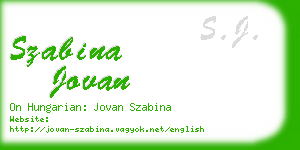szabina jovan business card
